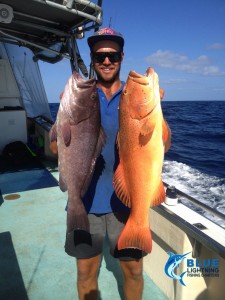 Blue Lightning Charters Deckhand Jake Rankin Cod and Coral Trout