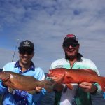 James and Steve coral trout Abrolhos Islands fishing charter WA