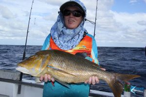 female angler spangled emperor Abrolhos islands fishing charter